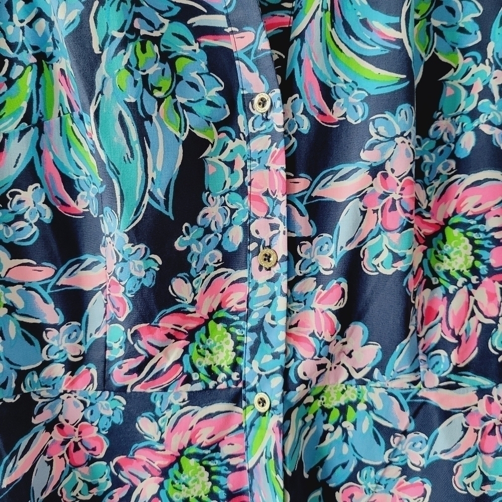 Lilly Pulitzer Mira Shirt Dress in High Tide Navy - Picture 6 of 15